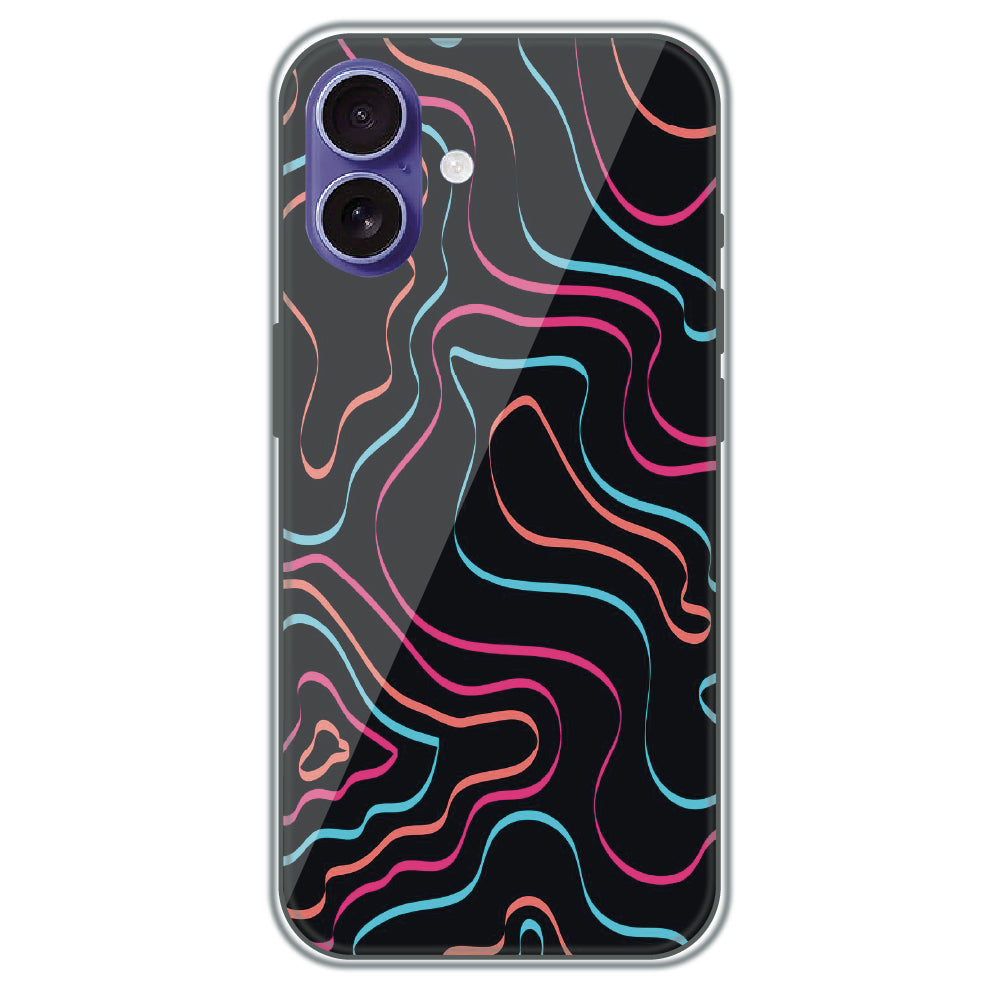 Neon Wave Lines - Printed Silicone Case for Apple iPhone 16