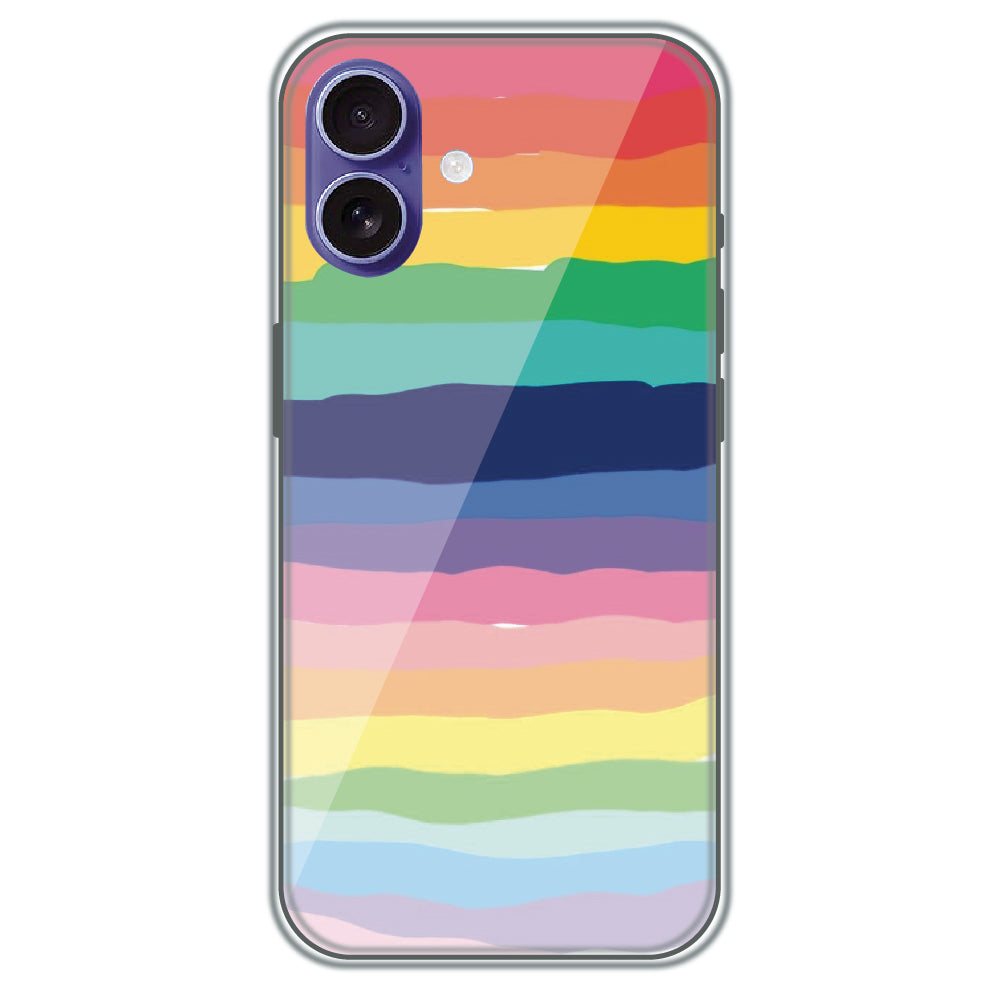 Rainbow Stripes - Printed Silicone Case for Apple iPhone 16