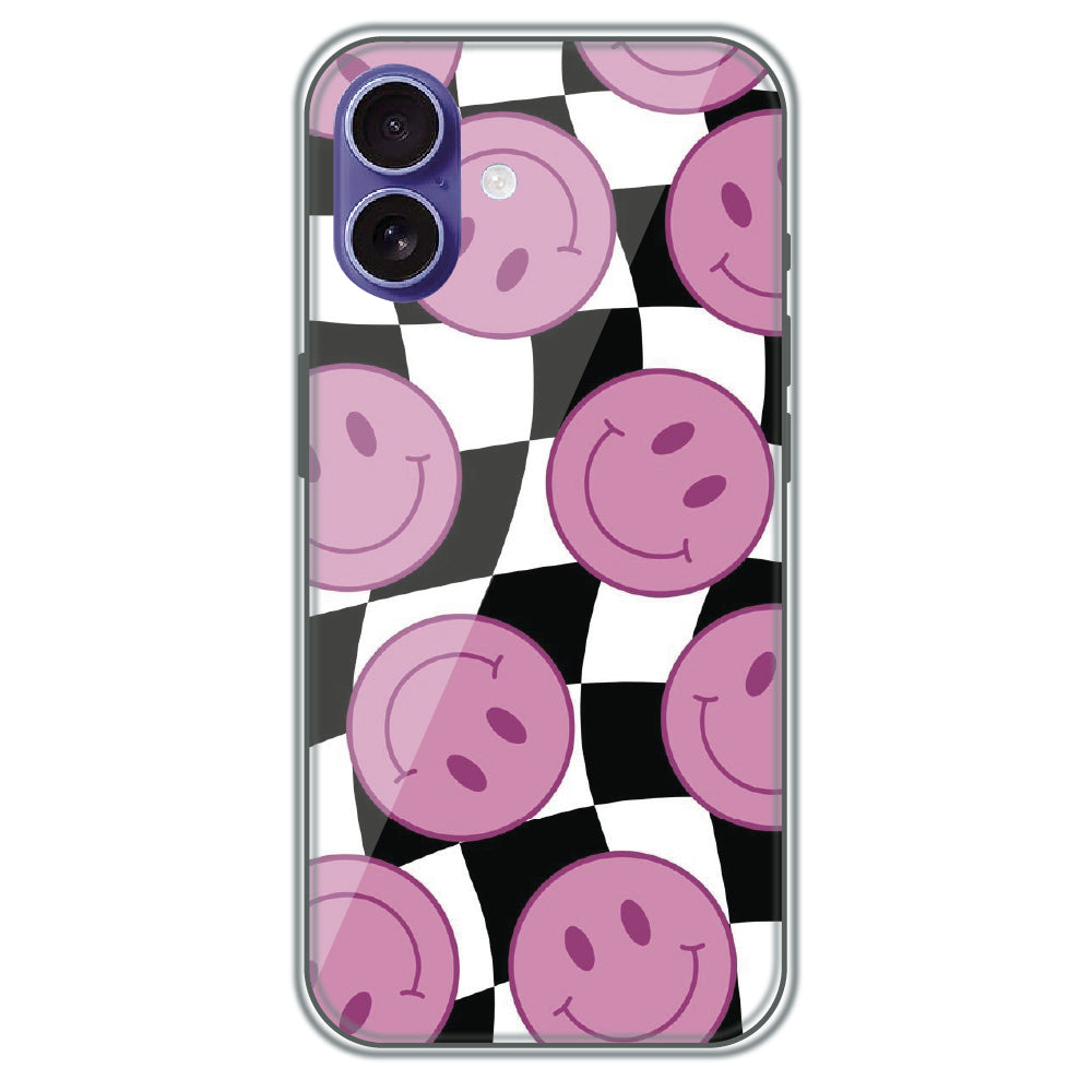 Smiley Checkerboard - Printed Silicone Case for Apple iPhone 16