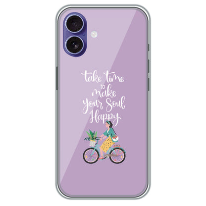 Soul Happy Quote - Printed Silicone Case for Apple iPhone 16