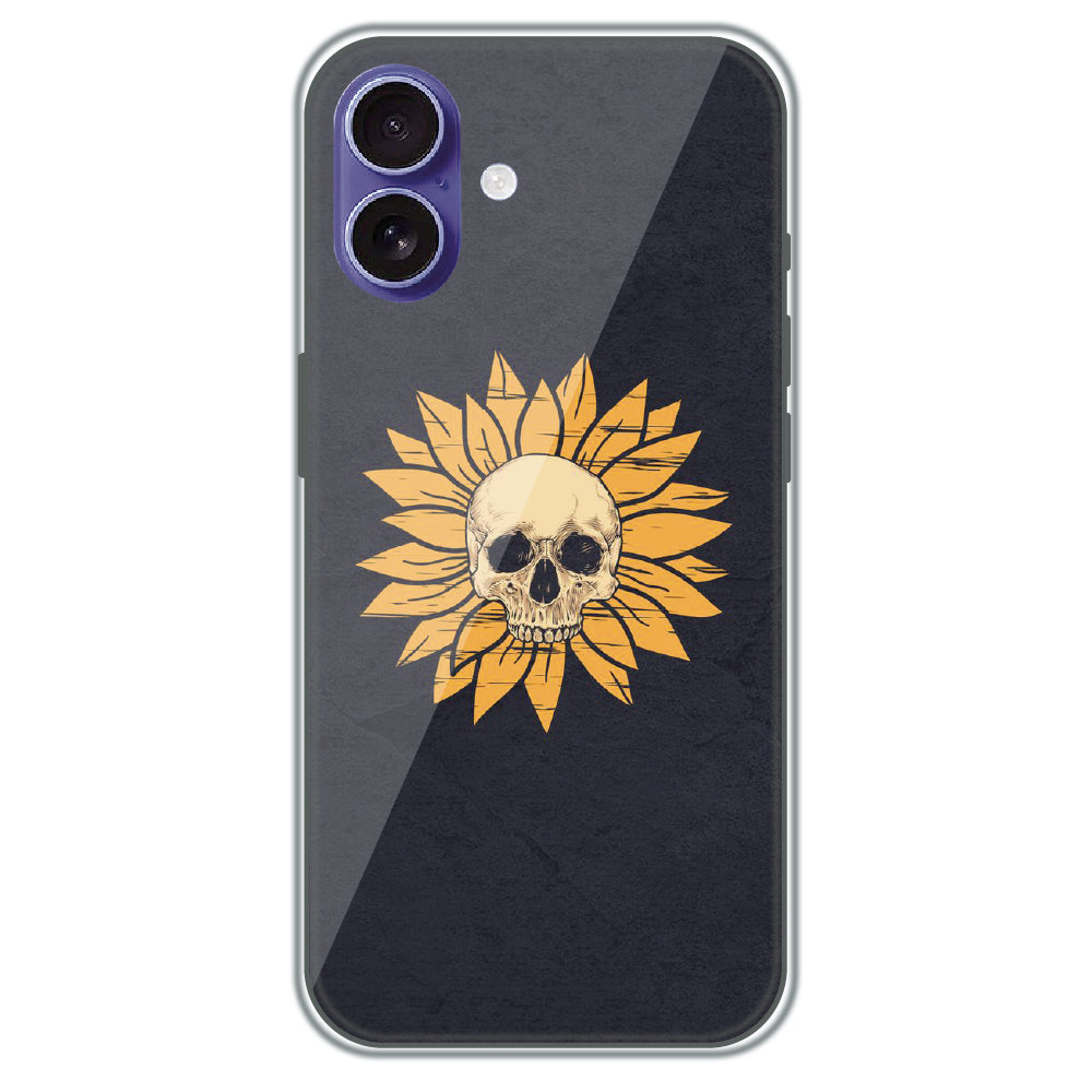 Sunflower Skull - Printed Silicone Case for Apple iPhone 16