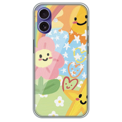 Sunshine Doodle Garden - Printed Silicone Case for Apple iPhone 16