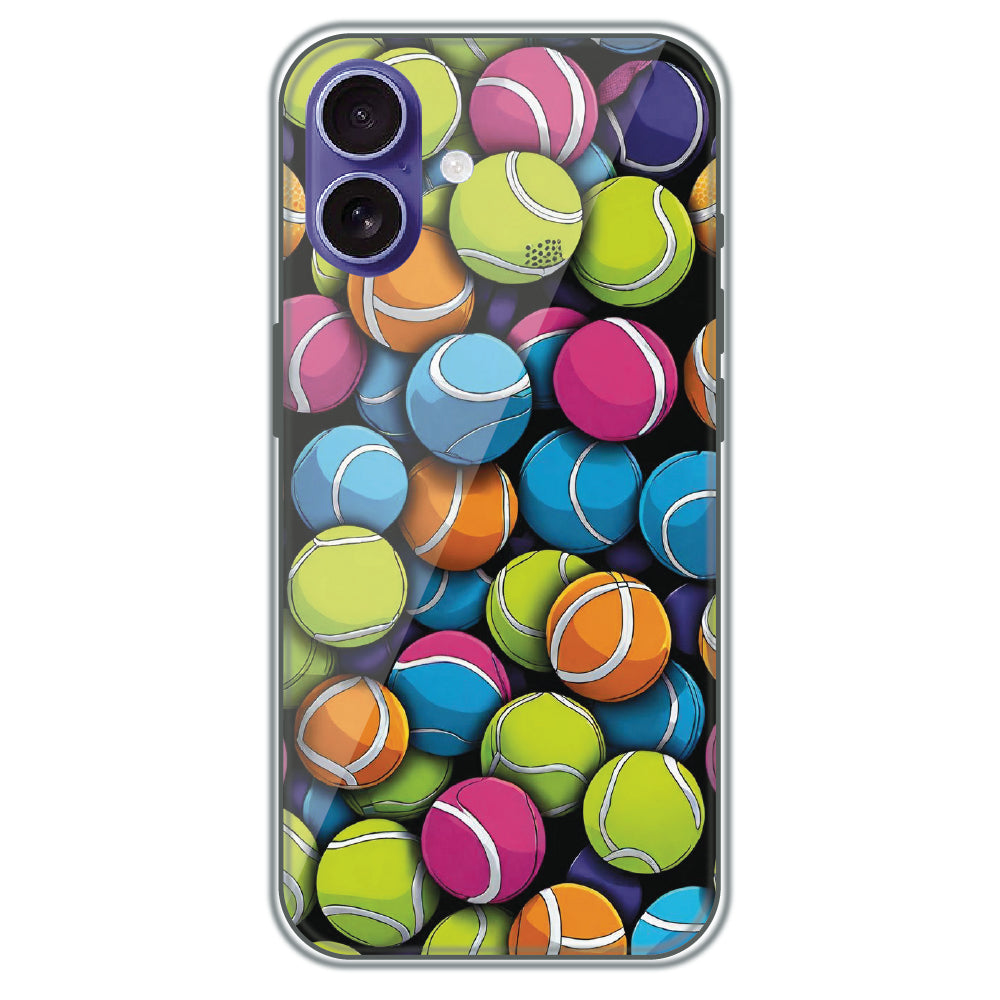 Tennis Ball Pile - Printed Silicone Case for Apple iPhone 16