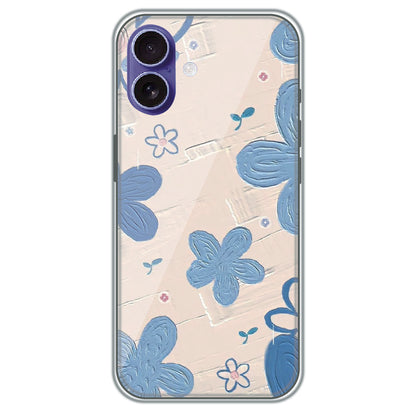 Textured Blue Blossoms - Printed Silicone Case for Apple iPhone 16