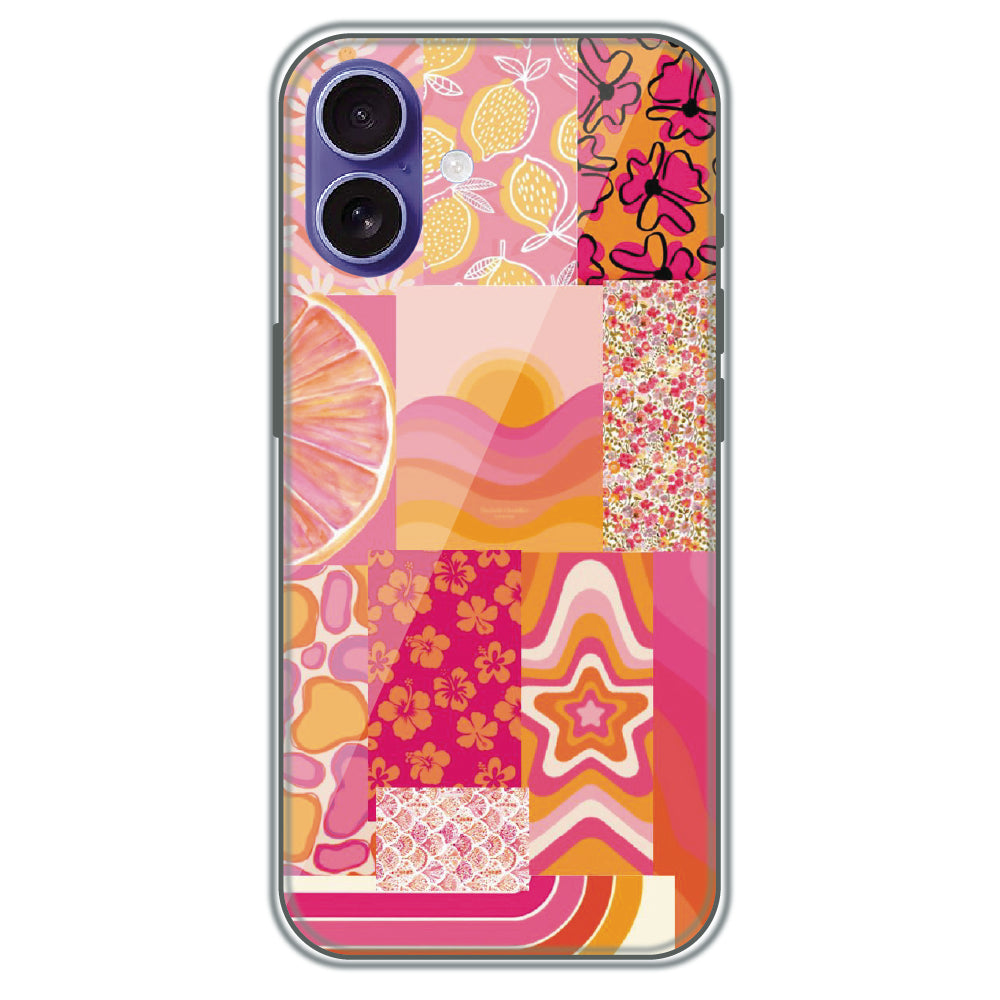 Tropical Pink Collage - Printed Silicone Case for Apple iPhone 16