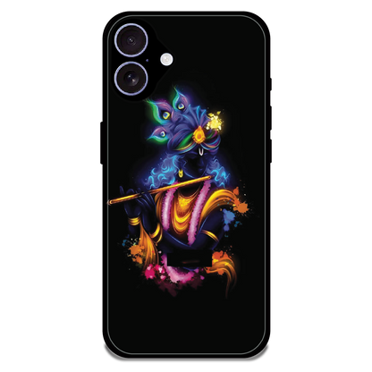 Abstract Krishna - Glossy Metal Silicone Case For Apple iPhone 16