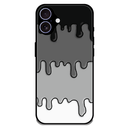 Smoky Drip Abstract - Glossy Metal Silicone Case For Apple iPhone 16