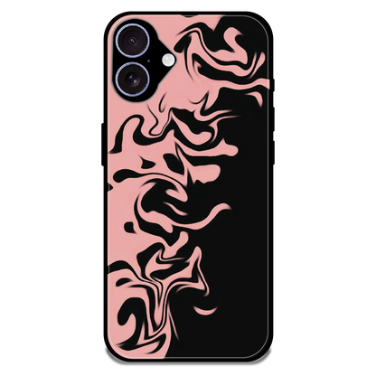 Blush Noir Marble - Glossy Metal Silicone Case For Apple iPhone 16