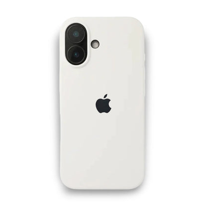 White Liquid Silicone Case For Apple iPhone 16