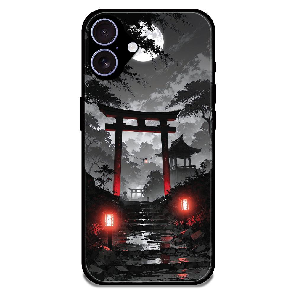 Midnight Torii Forest - Glossy Metal Silicone Case For Apple iPhone 16
