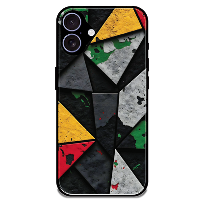 Urban Geometric Color - Glossy Metal Silicone Case For Apple iPhone 16