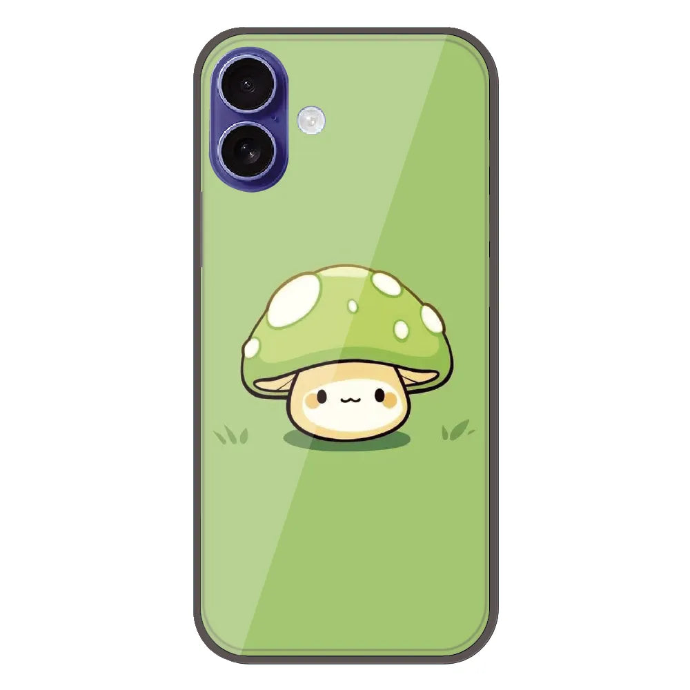 Cute Mushroom Character - Printed Silicone Case For Apple iPhone 16