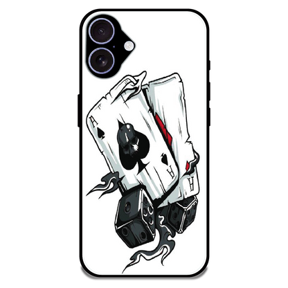 Aces & Dice - Glossy Metal Silicone Case For Apple iPhone 16