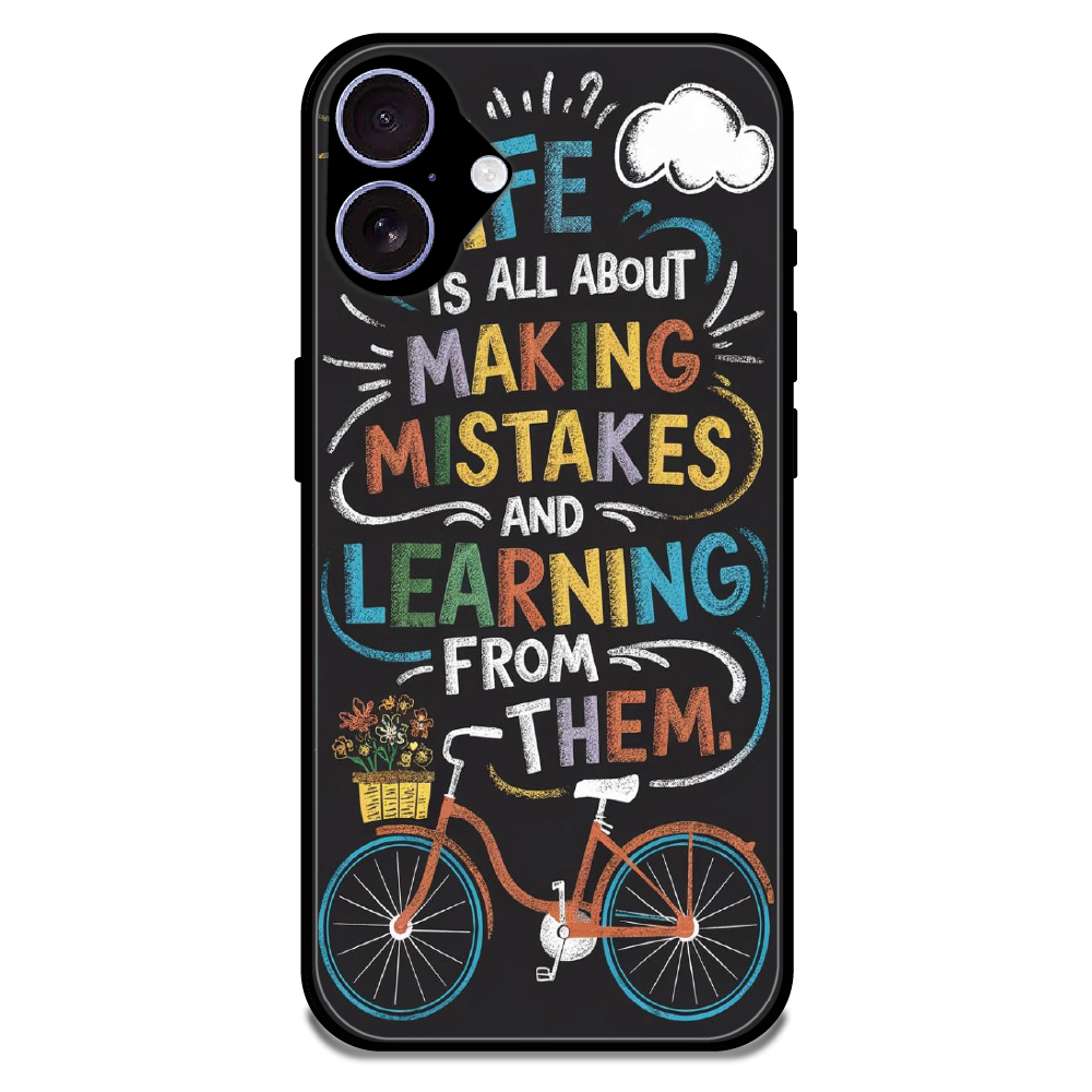Motivational Quote Bicycle Art - Glossy Metal Silicone Case For Apple iPhone 16