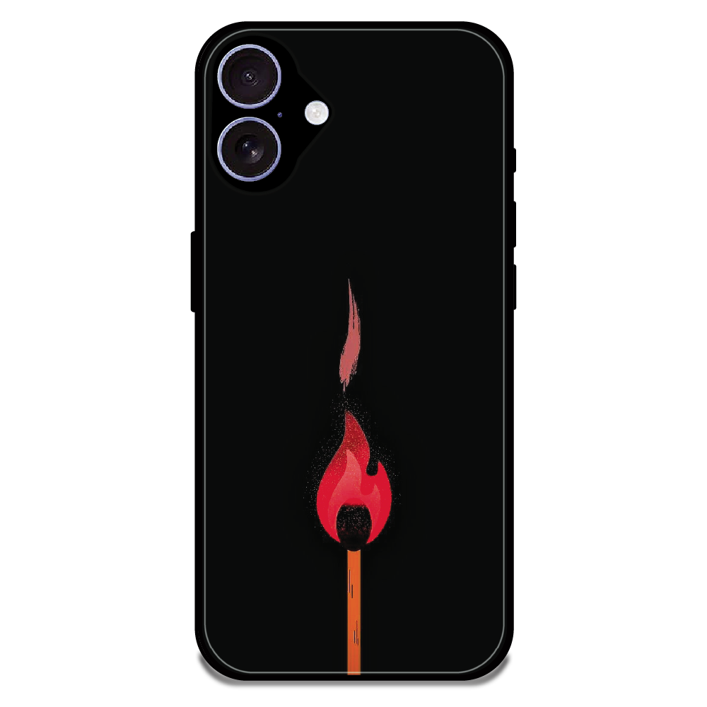 Burning Match - Glossy Metal Silicone Case For Apple iPhone 16