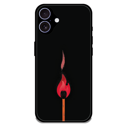 Burning Match - Glossy Metal Silicone Case For Apple iPhone 16