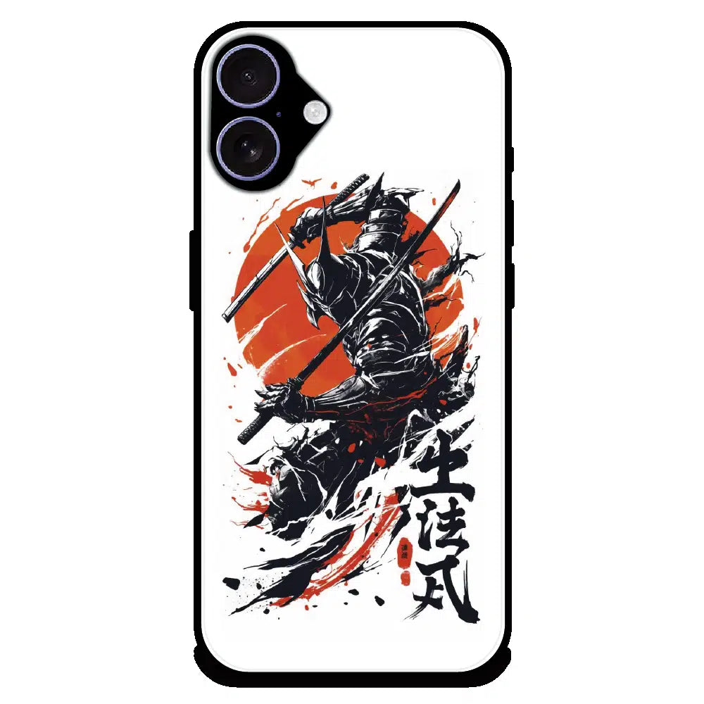 Samurai Warrior Japanese Art - Glossy Metal Silicone Case For Apple iPhone 16