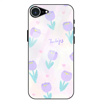 Pastel Tulip Floral - Glass Case For Apple iPhone 16e