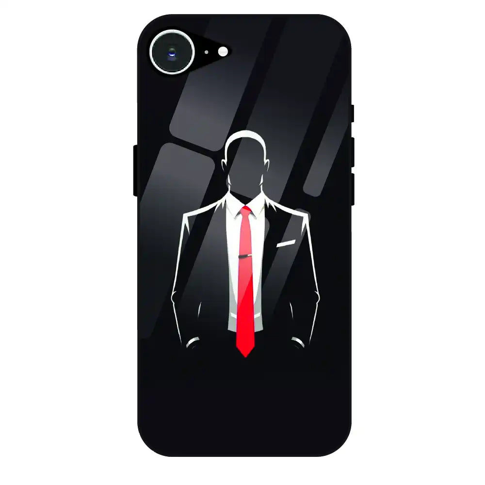 Red Tie Silhouette - Glass Case For Apple iPhone 16e