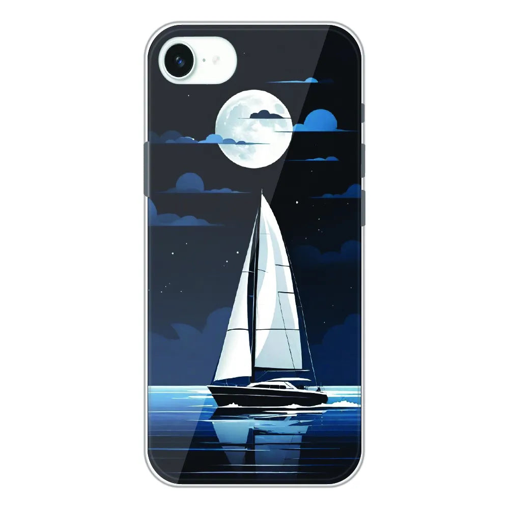 Moonlight Sailboat - Printed Silicone Case For Apple iPhone 16e