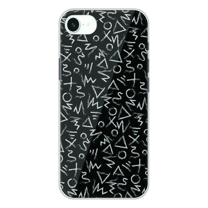 Geometric Black & White Pattern - Printed Silicone Case For Apple iPhone 16e