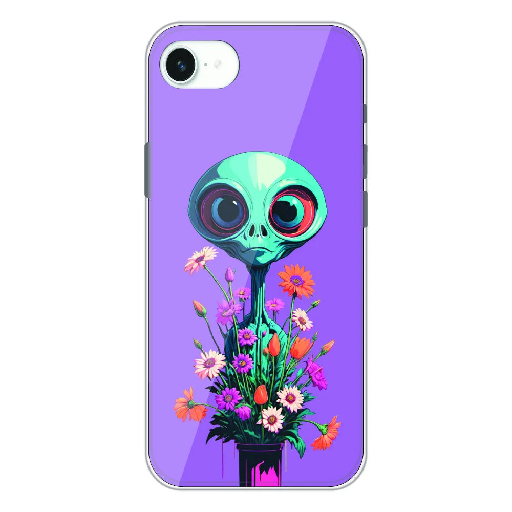 Floral Alien Fantasy - Printed Silicone Case For Apple iPhone 16e
