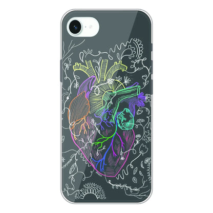 Anatomical Heart Line Art - Printed Silicone Case For Apple iPhone 16e