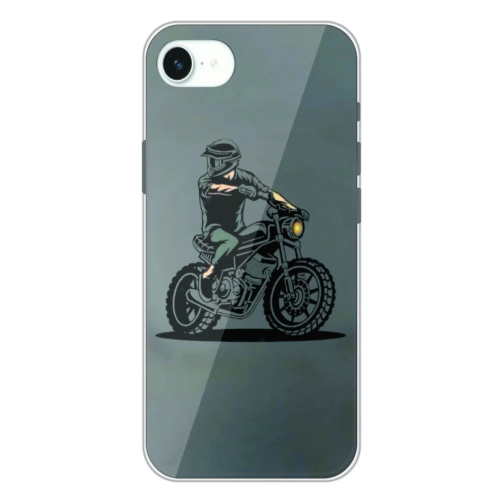 Vintage Biker Rider Art - Printed Silicone Case For Apple iPhone 16e