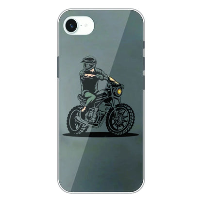 Vintage Biker Rider Art - Printed Silicone Case For Apple iPhone 16e
