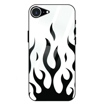 Monochrome Flame Art - Glass Case For Apple iPhone 16e