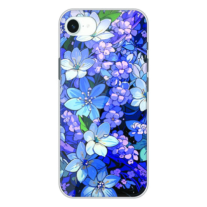 Midnight Blue Floral Garden - Printed Silicone Case For Apple iPhone 16e