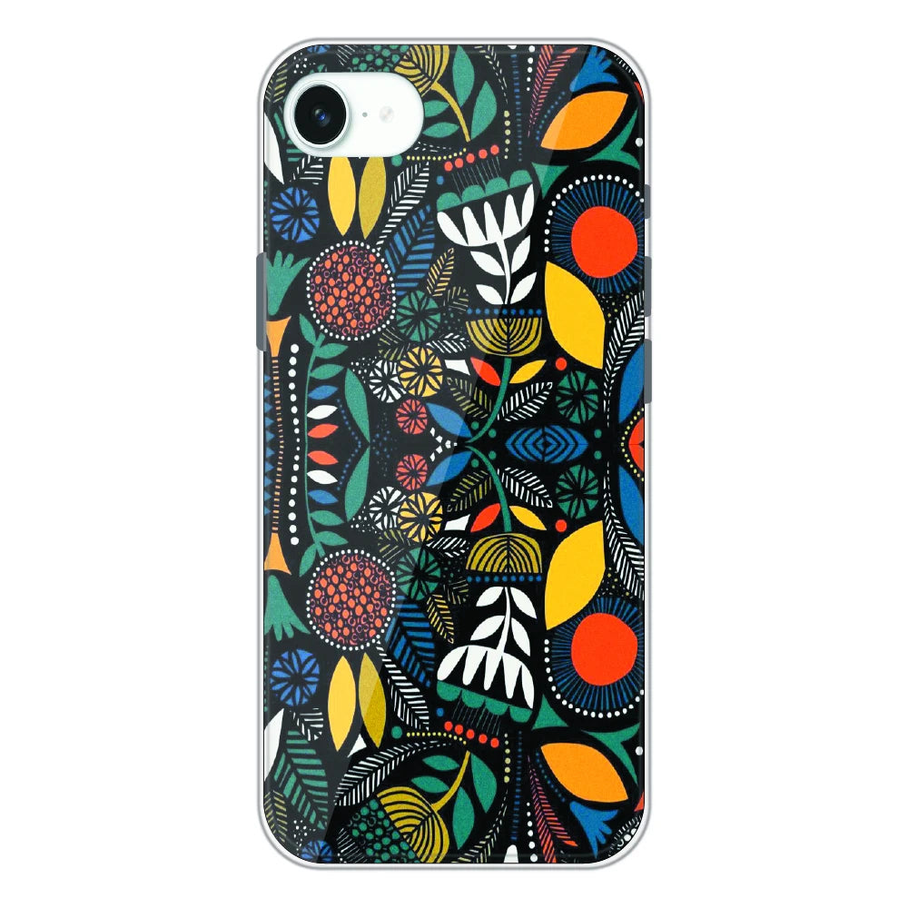 Folk Floral Night Garden - Printed Silicone Case For Apple iPhone 16e