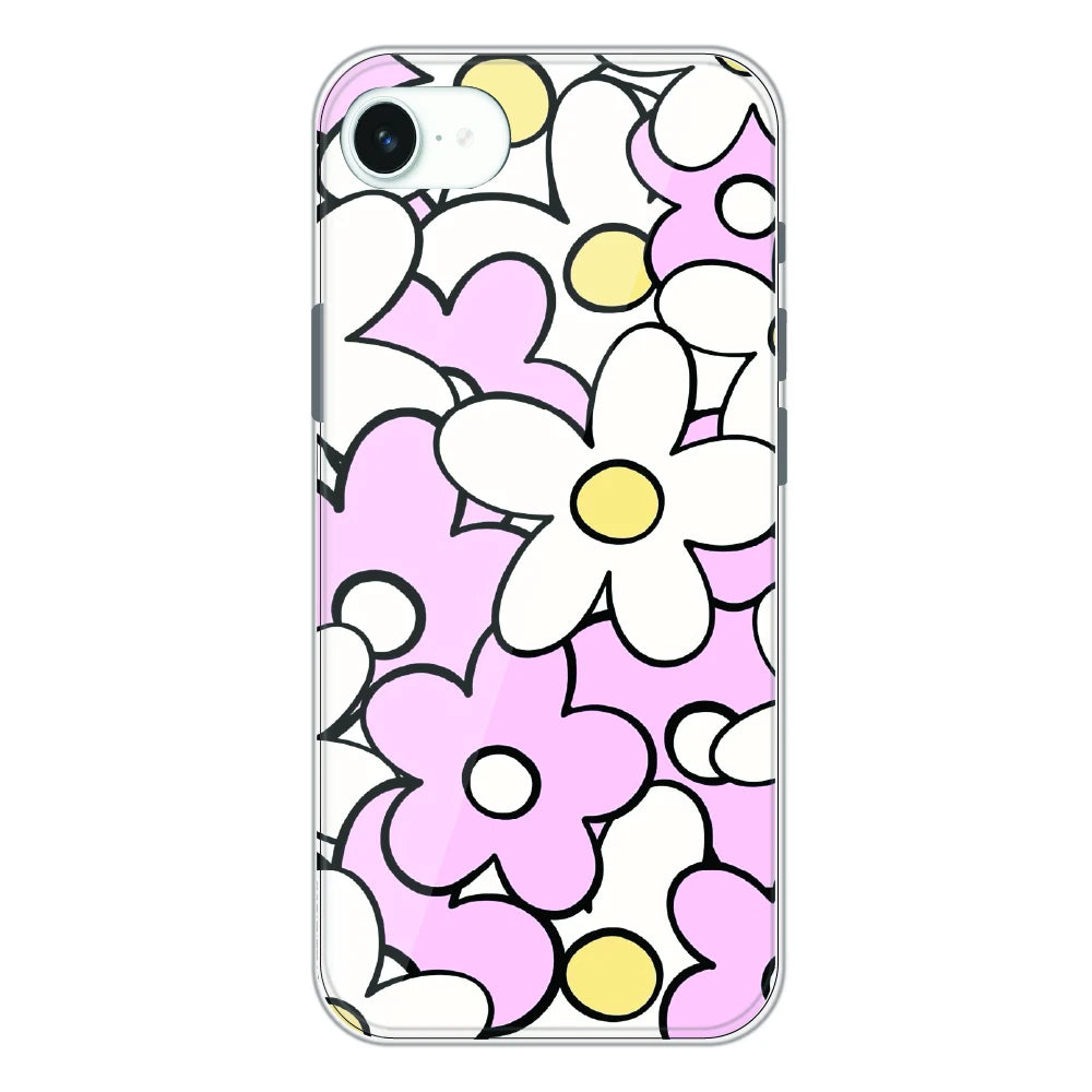 Pink Daisy Floral Pop - Printed Silicone Case For Apple iPhone 16e
