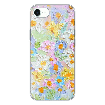 Pastel Floral Oil Paint - Printed Silicone Case For Apple iPhone 16e