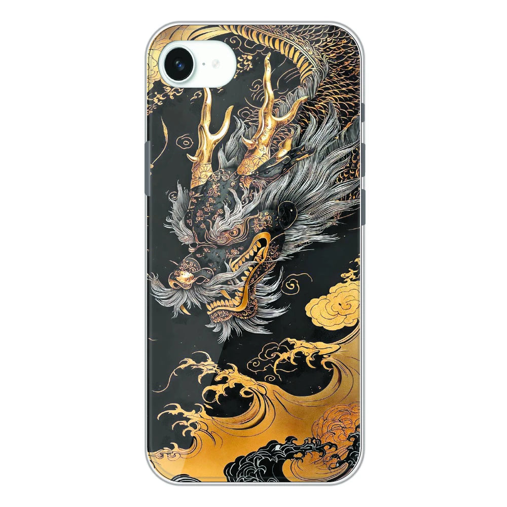 Golden Dragon Japanese Art - Printed Silicone Case For Apple iPhone 16e