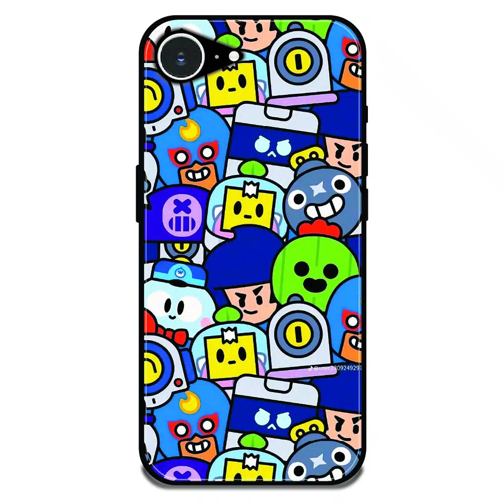 Cartoon Gamer Chaos - Glossy Metal Silicone Case For Apple iPhone 16e