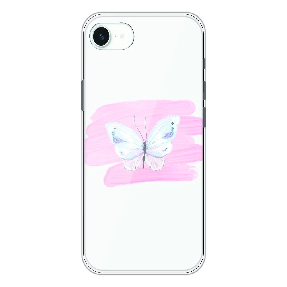 Minimal Butterfly Blush Art - Printed Silicone Case For Apple iPhone 16e