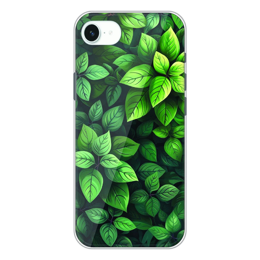 Lush Green Leaf Pattern - Printed Silicone Case For Apple iPhone 16e