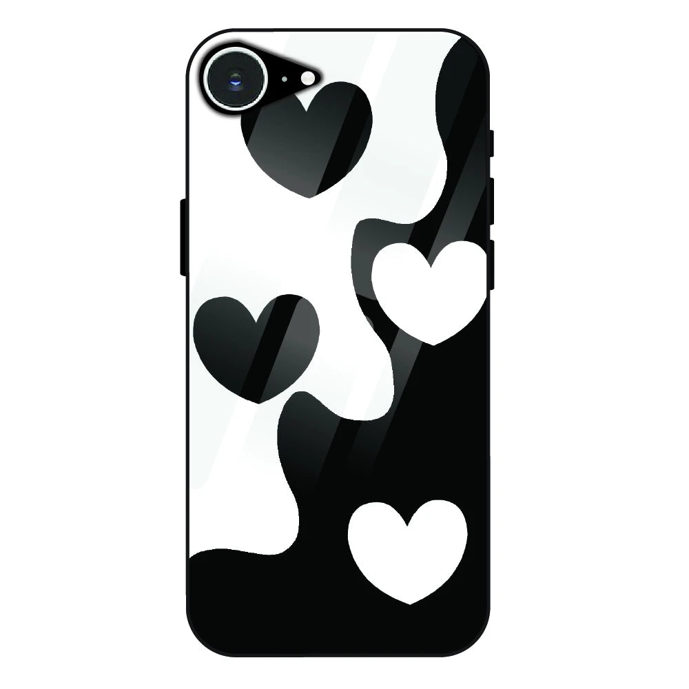 Monochrome Heart Flow - Glass Case For Apple iPhone 16e