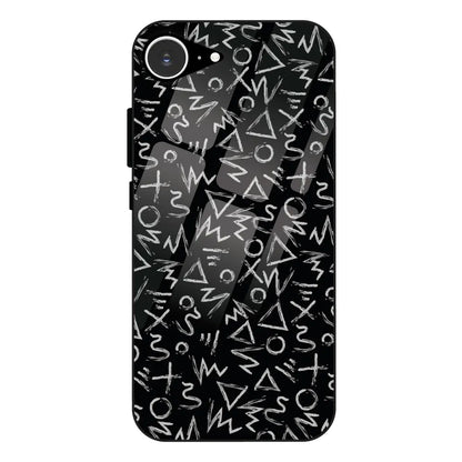 Geometric Black & White Pattern - Glass Case For Apple iPhone 16e