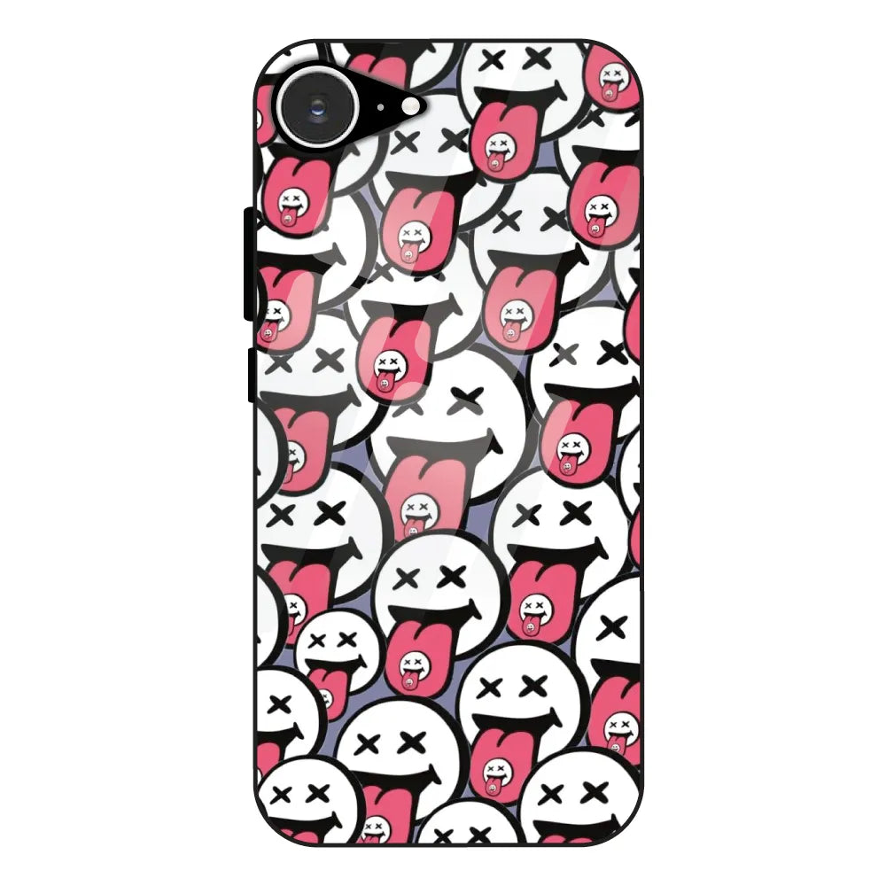 Funny Cartoon Faces - Glass Case For Apple iPhone 16e