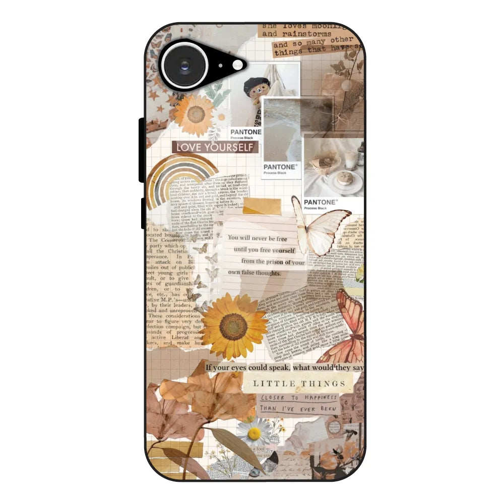 Aesthetic Butterfly & Sunflower - Glass Case For Apple iPhone 16e