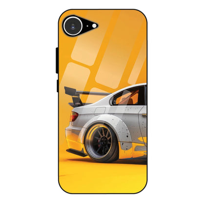 Sport Car Yellow Background - Glass Case For Apple iPhone 16e