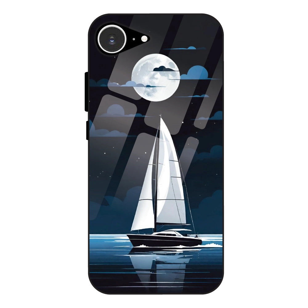 Moonlight Sailboat - Glass Case For Apple iPhone 16E