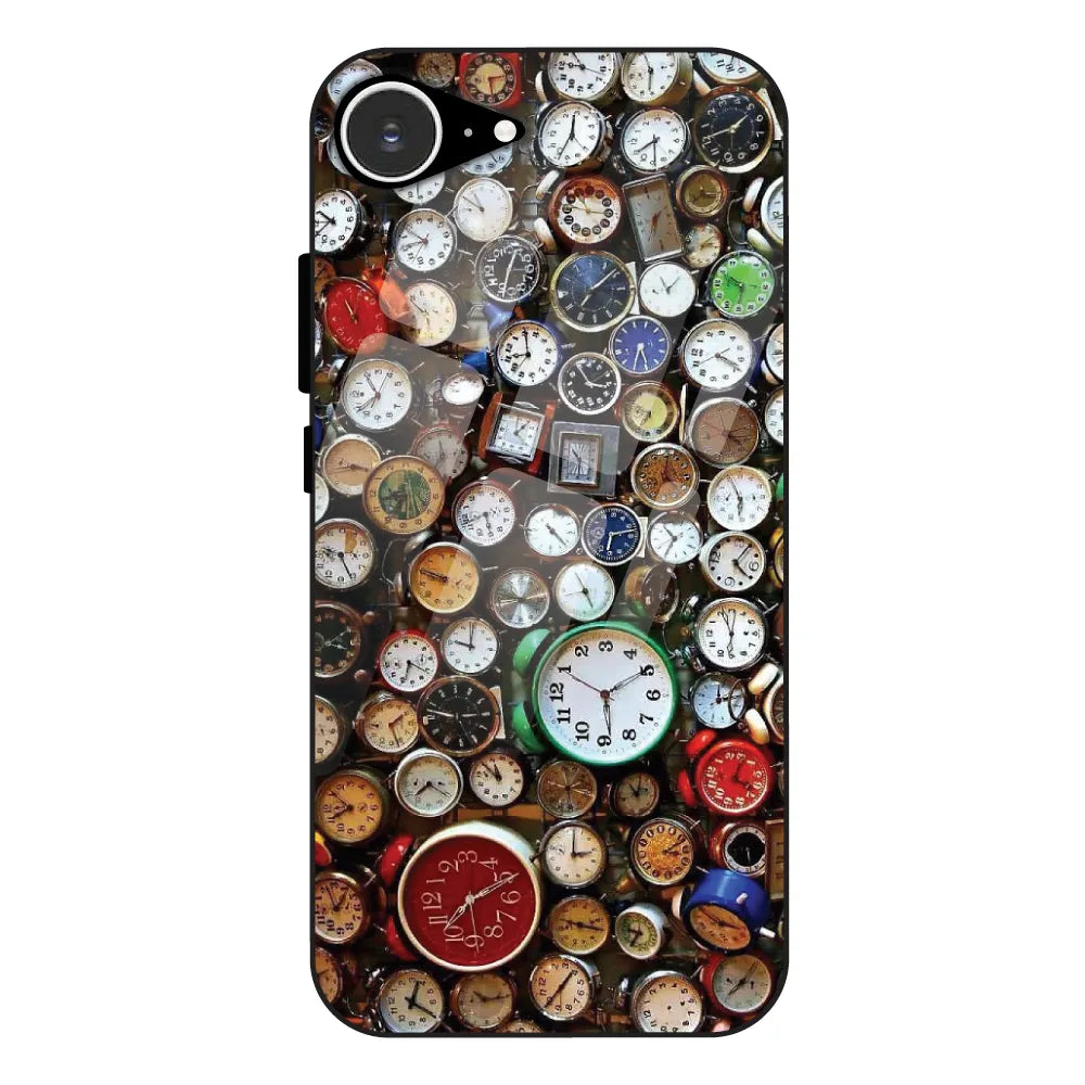 Retro Timepiece Pattern - Glass Case For Apple iPhone 16E