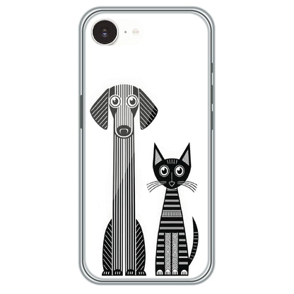 Line Art Dog & Cat - Printed Silicone Case for Apple iPhone 16e
