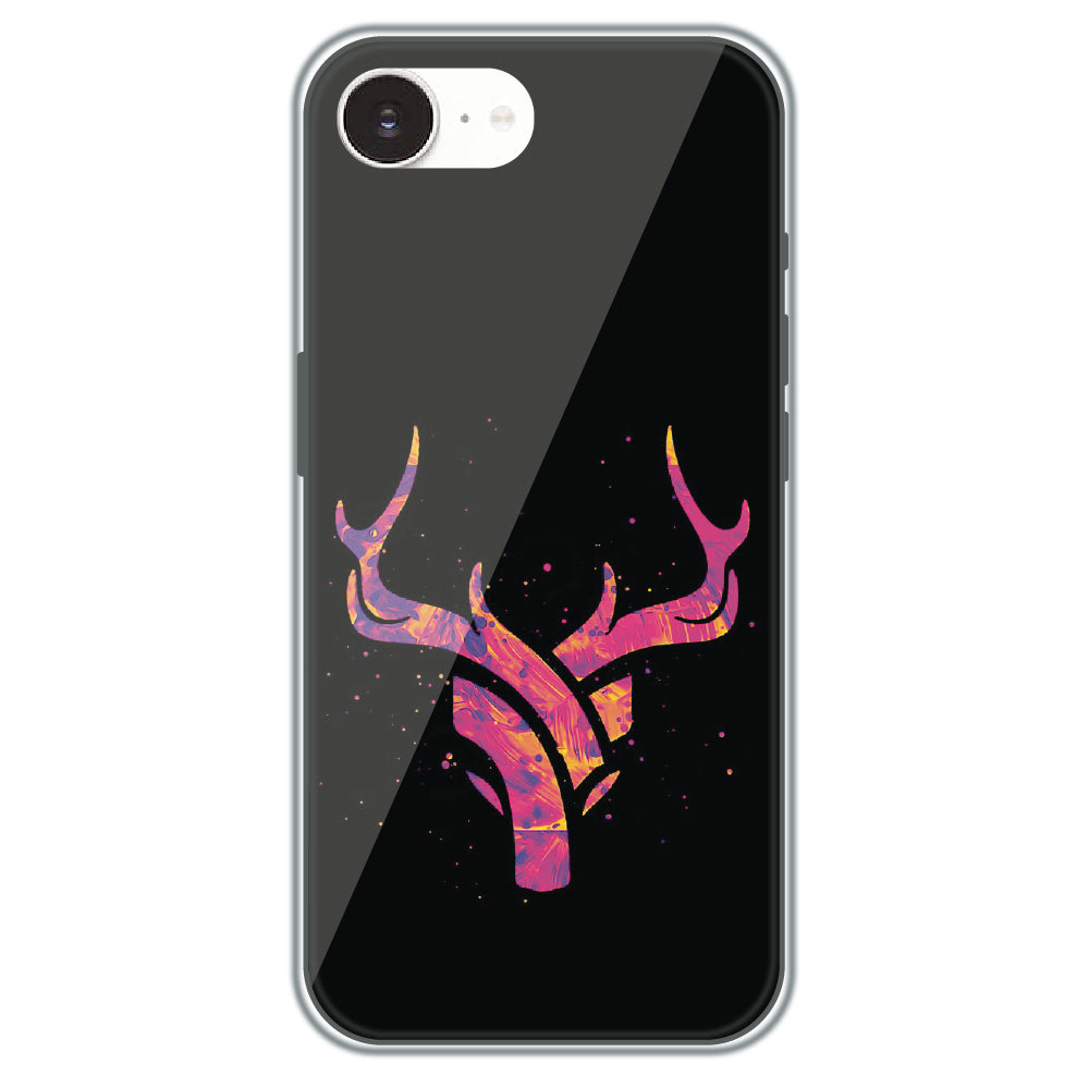 Neon Deer Antlers - Printed Silicone Case for Apple iPhone 16e