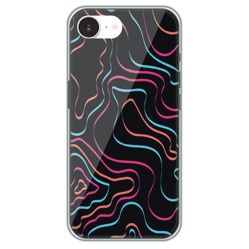 Neon Wave Lines - Printed Silicone Case for Apple iPhone 16e