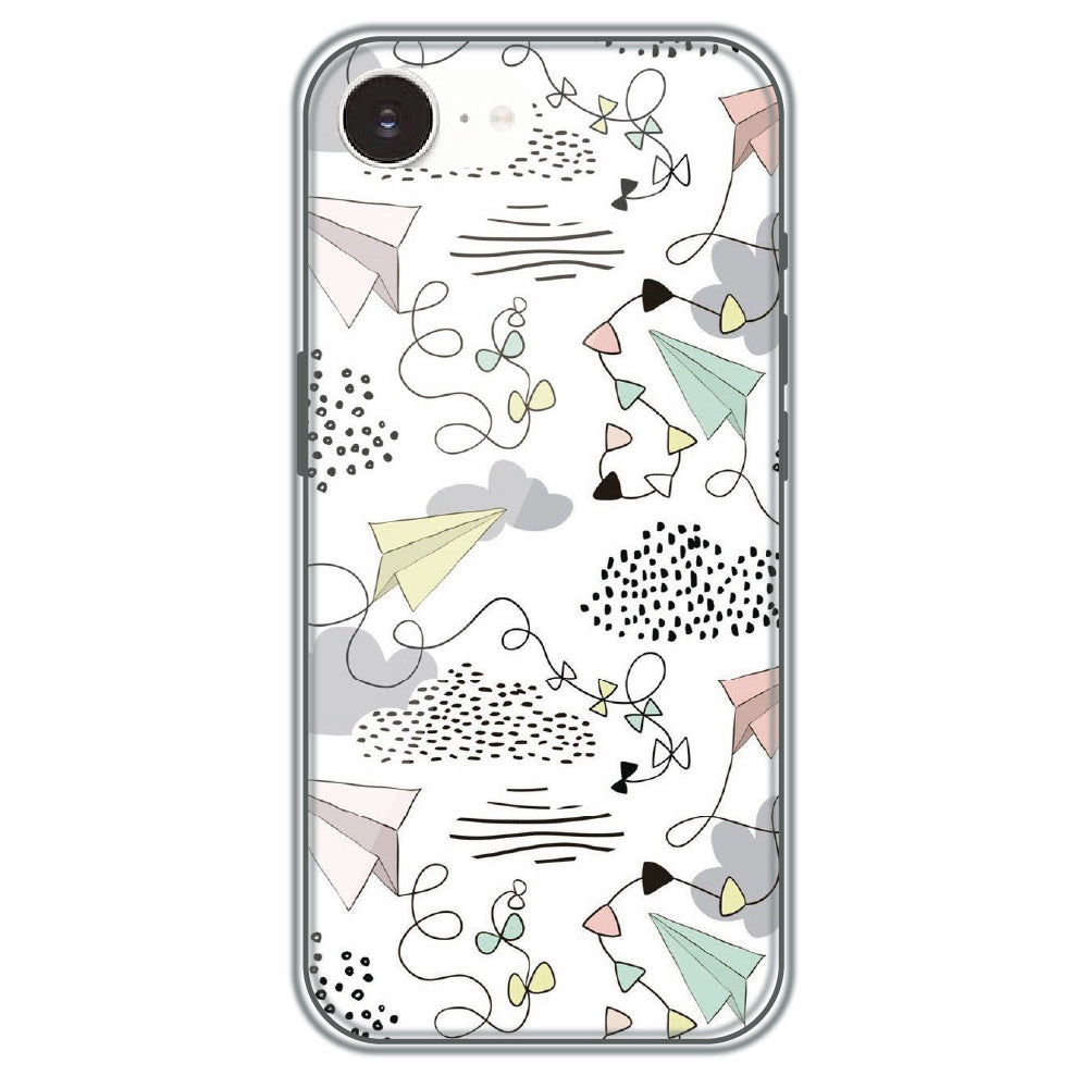 Paper Plane Doodles - Printed Silicone Case for Apple iPhone 16e