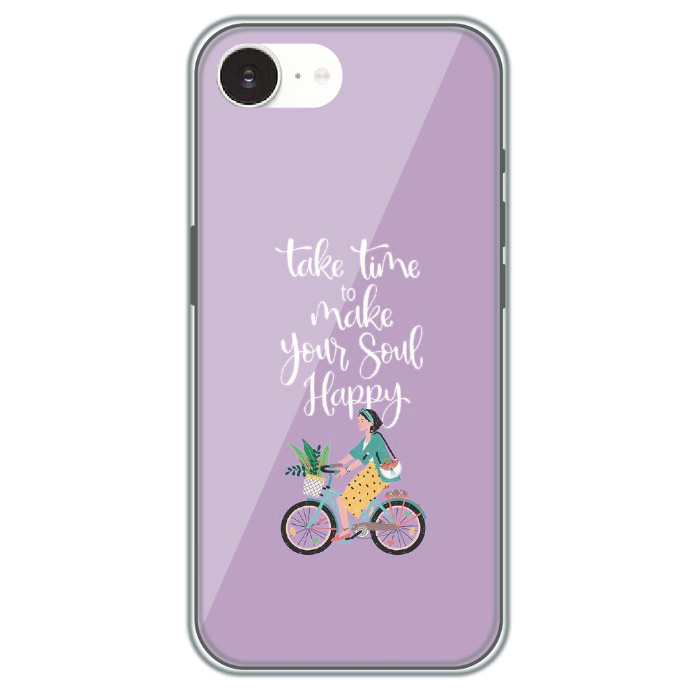 Soul Happy Quote - Printed Silicone Case for Apple iPhone 16e